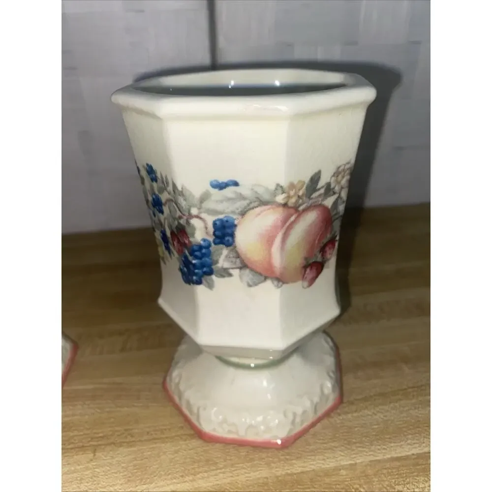 Set Of 2 Avon Exclusive Sweet Country Harvest Mug Coffee Tea Fruit Matching